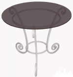 Столовая / Кухонная мебель Стол кованый "Трио" (белый с серебром)